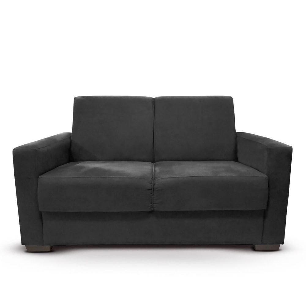 Sofá Estofado 2 Lugares Sala Estar Recepção Natália Suede preto
