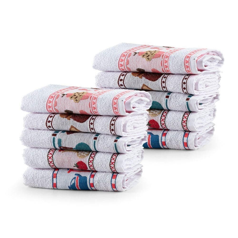 Kit 10 Panos De Copa Para Cozinha Felpudos Variados