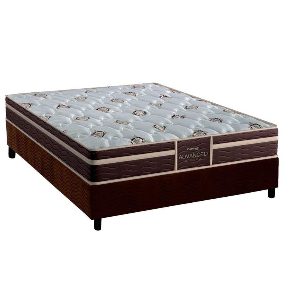 Conjunto Box Viúva Colchão Anatômico Probel Colchão D33 Firmepedic Prodormir Advanced Tech1500 Plus Brown + Base Crc Suede Brown(128x188)