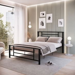 Cama de Casal em Ferro Emy Preto