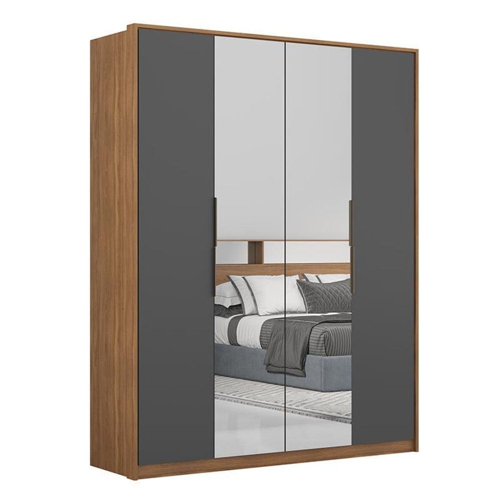 Guarda Roupa Casal Attore 4 Portas com 2 Espelhos - Demartêz