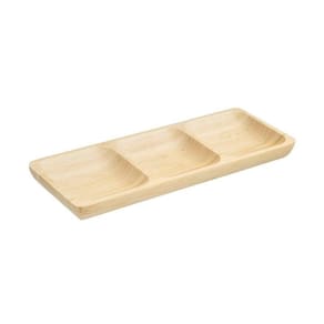 Petisqueira Tres Divisórias Home Style Bambu 27 cm x 15 cm