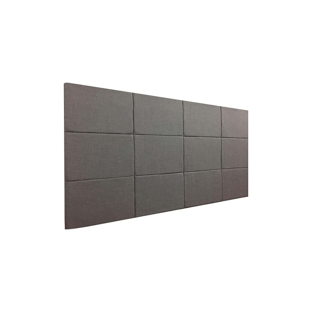 Cabeceira Estofada King 12 Blocos Não é Segredo Linho Cinza Vazado 195x90