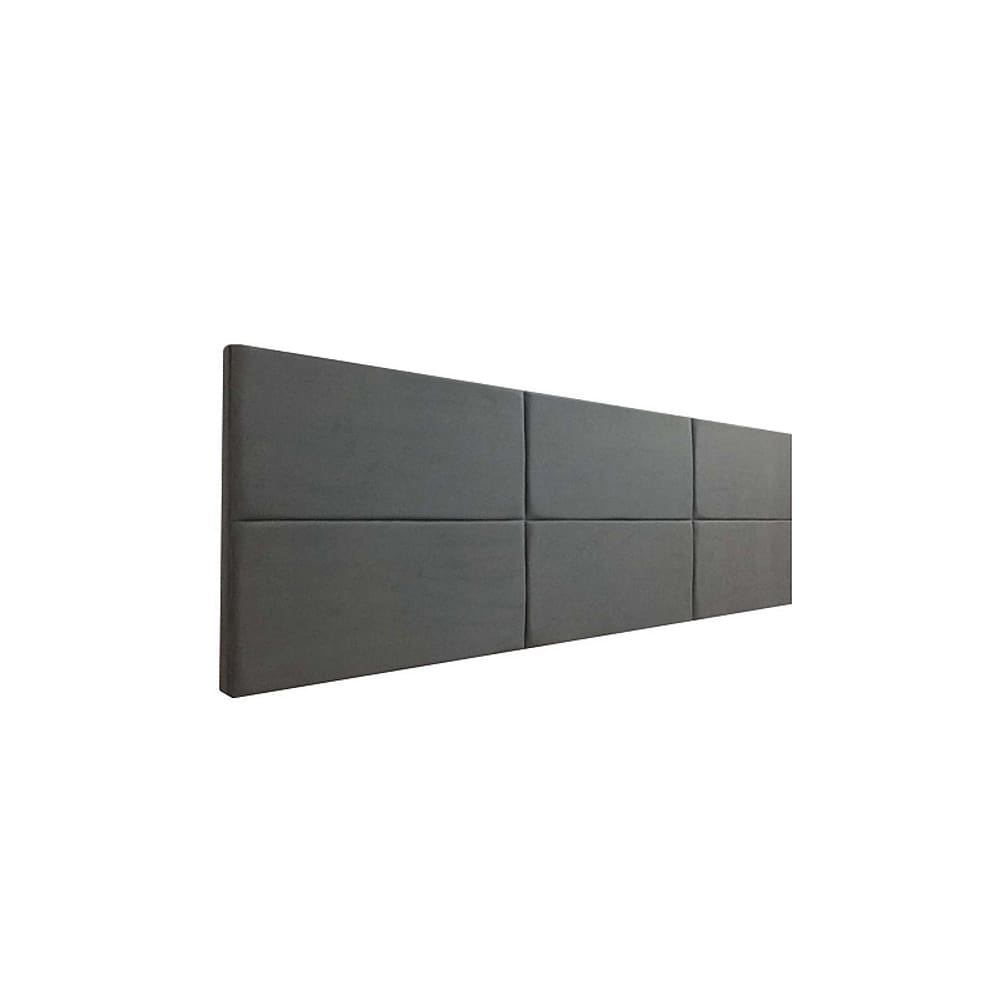 Cabeceira Estofada King 6 Blocos Não é Segredo Suede Animale Cinza 195x60