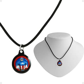Colar Infantil Menino + Pingente Capitão America Premium