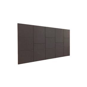 Cabeceira Estofada King 13 Blocos Não é Segredo Suede Amassado Marrom Escuro 195x60