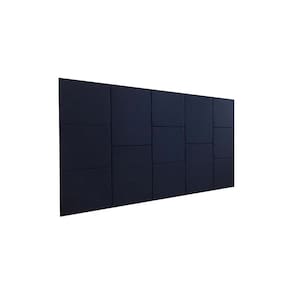 Cabeceira Estofada Queen 13 Blocos Não é Segredo Suede Liso Azul Marinho 160x60
