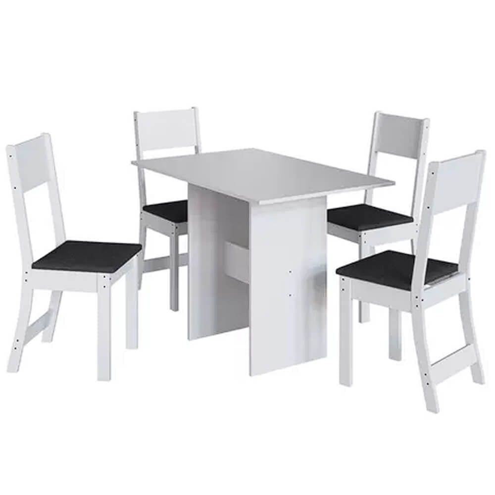 Mesa de Jantar Karla com 4 Cadeiras Indekes Cor Branco