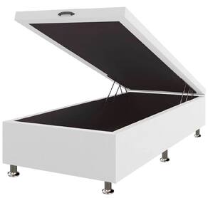 Base Box Baú Solteirão Suede 40x108x188 Framar Cor Branco