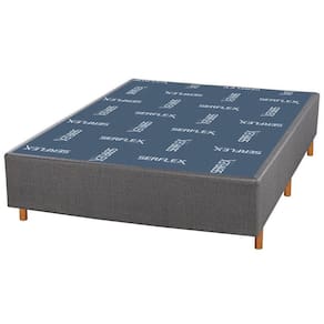 Base Box Casal Porto 1,38cm X 1,88cm X 0,24cm Cinza Claro