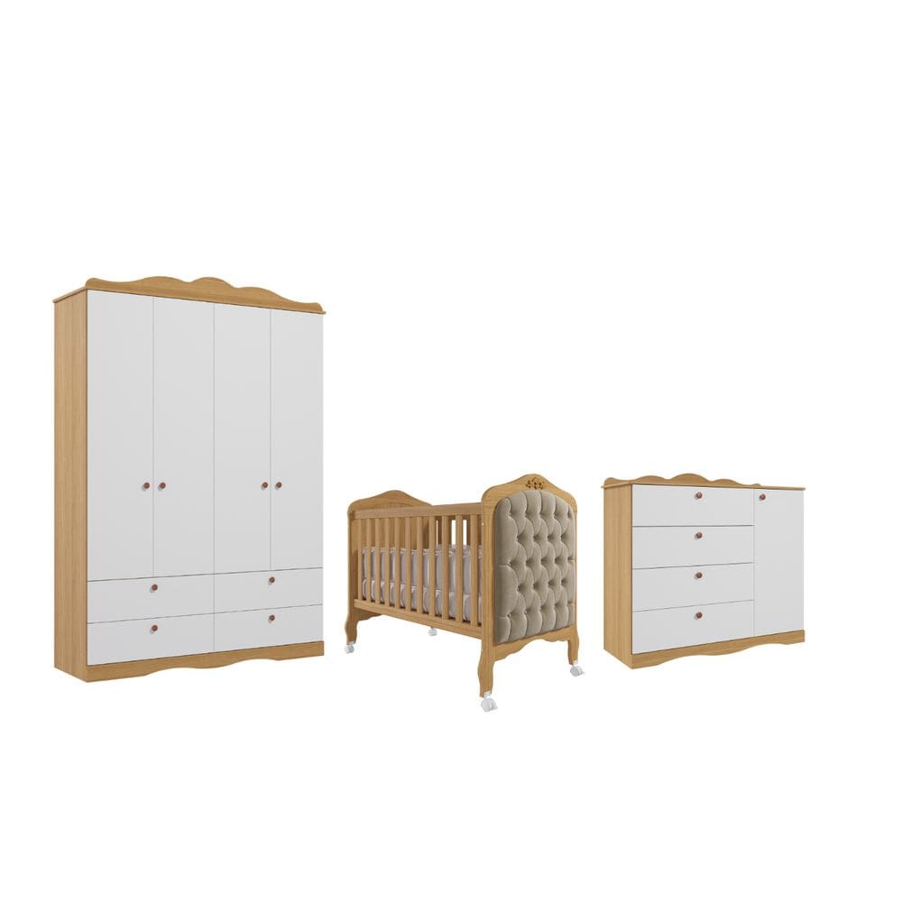 Quarto Completo Bebê Provençal Permobili Encanto kit cap MDF