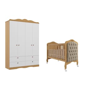 Berço capitone Guarda Roupa Provençal Encanto Permobili MDF