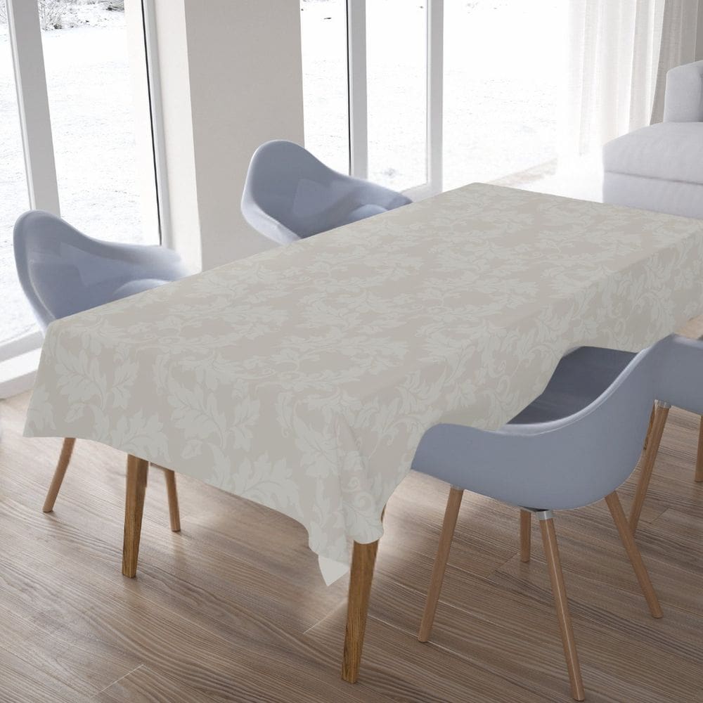 Toalha de Mesa São João Retangular 08 Lugares - Coleção Donna Bege / Cru