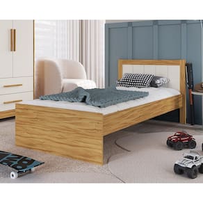 Cama Infantil Babá 100% Mdf Margo Espresso Móveis Branco Brilho/Amêndoa