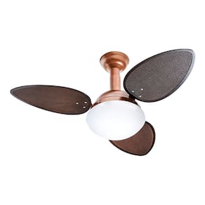 Ventilador De Teto Venti-Delta Jet com 3 Pás Ratan Chocolate / Cobre