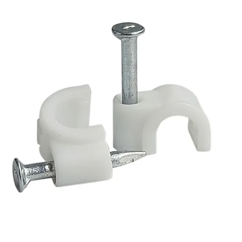 Kit 900 Grampo Fixa Fio Cabo Coaxial Miguelo 5mm Branco