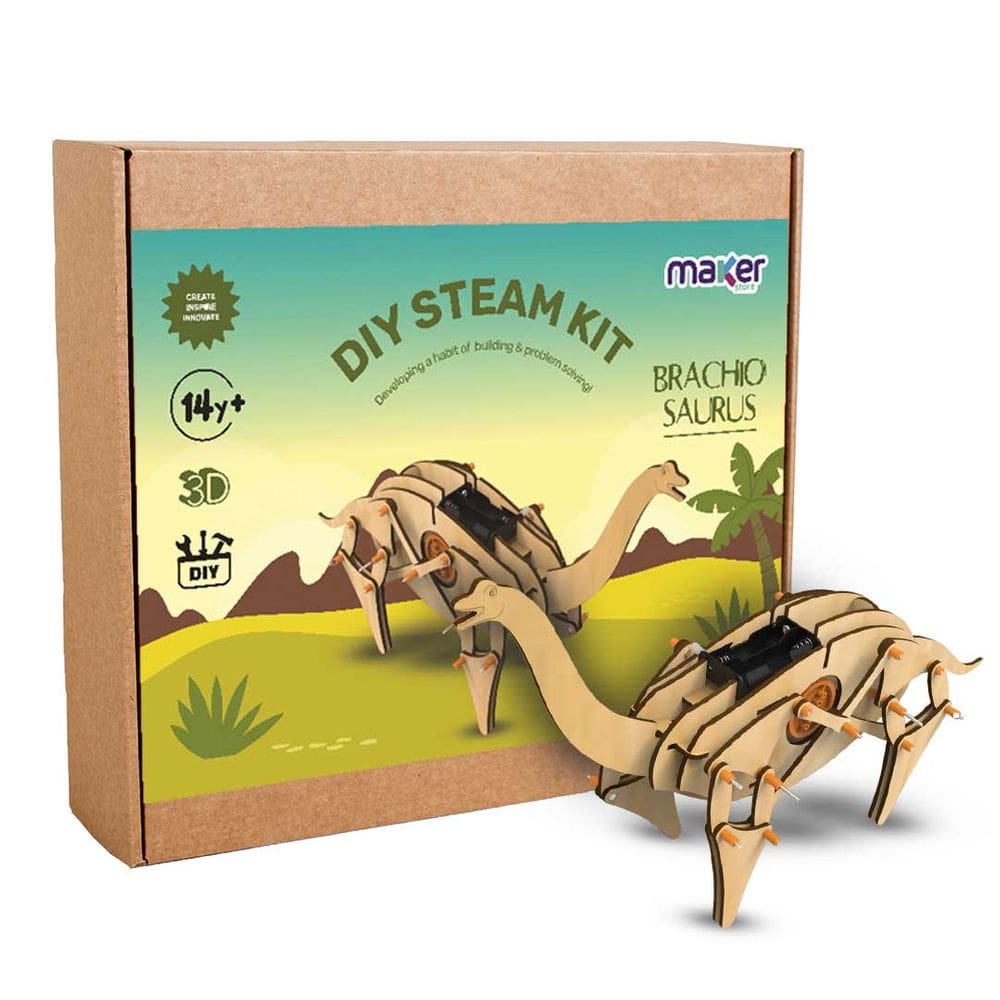 Kit Robótica Educacional STEM Dinossauro Brachiosaurus MDF