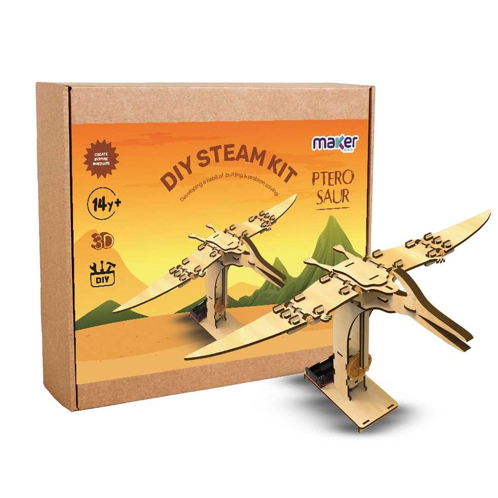 Kit Robótica Educacional STEM Montagem Dinossauro MDF