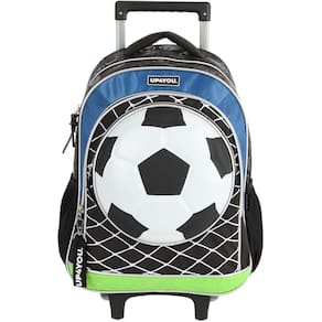 Mochila Escolar Futebol + Rodinhas Preto Up4you - IC41742UP