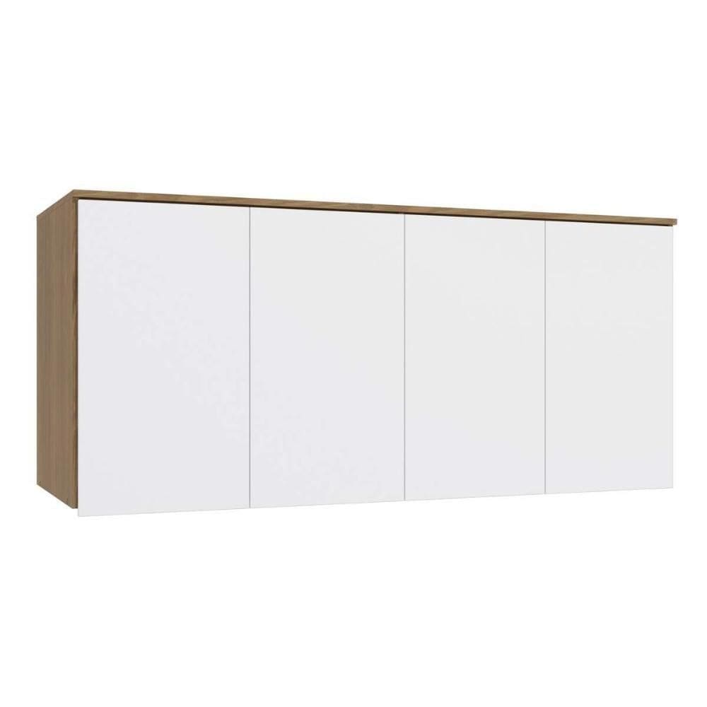 Armário Ponte Modulado Aéreo Casal N542 Adapt C- 4 Portas Nogueira-branco - Kappesberg