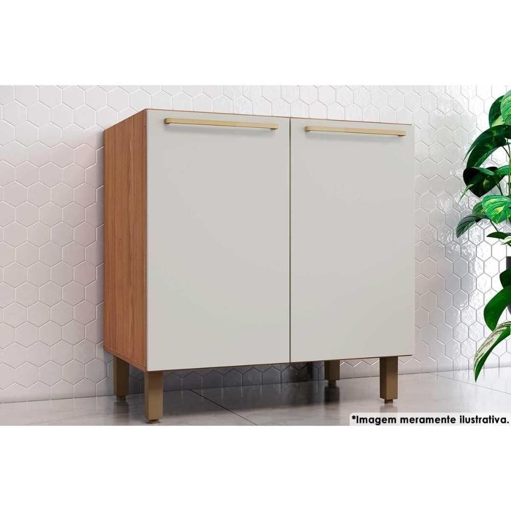 Balcão Cozinha P- Cooktop Requinte C- 2 Portas S-tampo 80cm Nature-areia - Henn