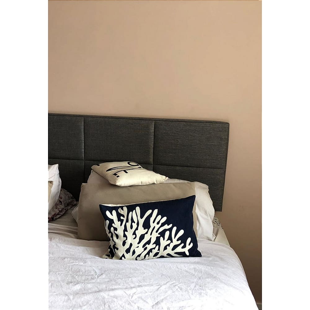 Cabeceira Estofada Queen 8 Blocos Não é Segredo Linho Cinza Vazado 160x60