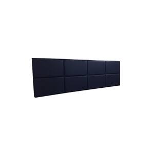 Cabeceira Estofada Queen 8 Blocos Não é Segredo Suede Liso Azul Marinho 160x60