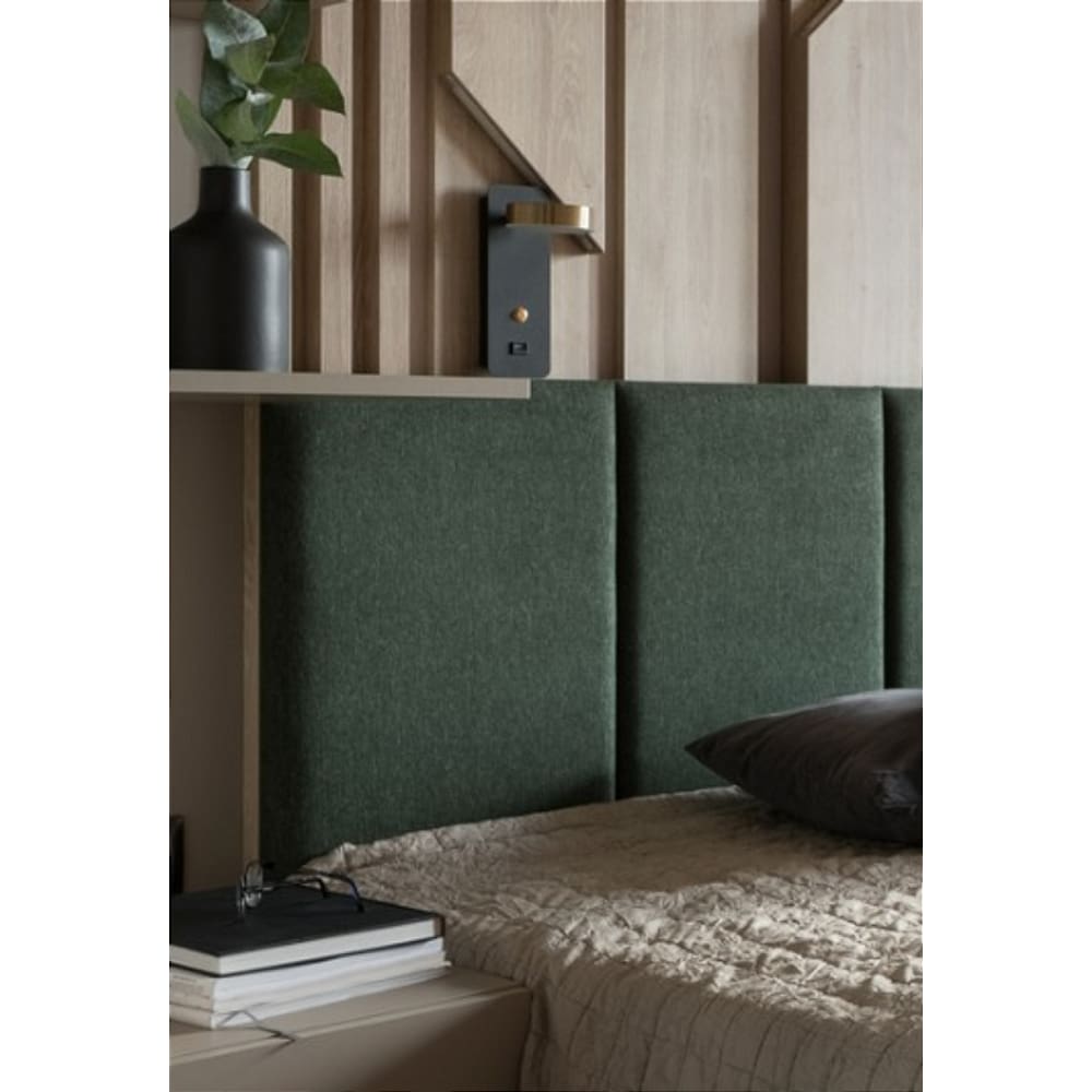 Cabeceira Estofada Queen 8 Blocos Não é Segredo Suede Liso Verde 160x60