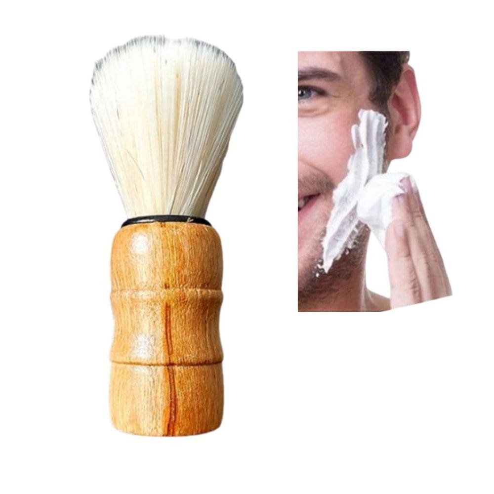 Pincel de Barbear Clássico Profissional – Cerdas macias / Cabo madeira