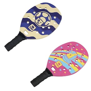Kit Raquetes Beach Tennis Iniciantes Infantil Unicórnio Cogumelo Bolinha Nº 3 Bel