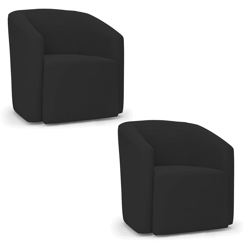 Poltrona Decorativa Orgânica Kit 2 Stella Max Veludo Preto D03 - D`Rossi