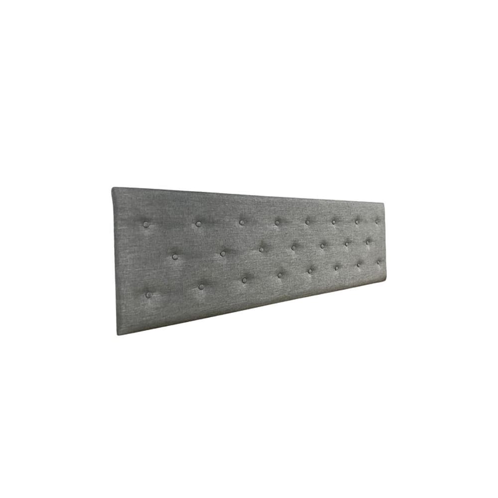 Cabeceira Estofada Queen Capitonê Não é Segredo Linho Cinza Vazado 160x60