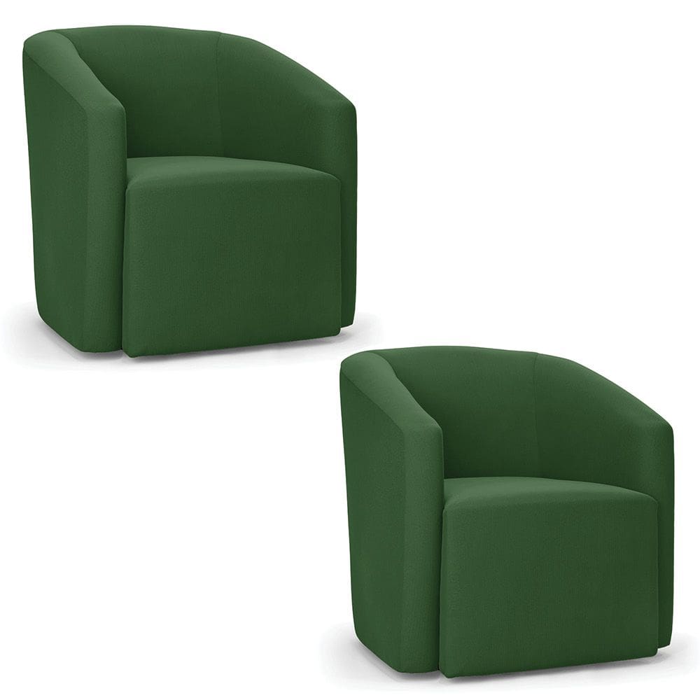 Poltrona Decorativa Orgânica Kit 2 Stella Max Suede D03 - D`Rossi