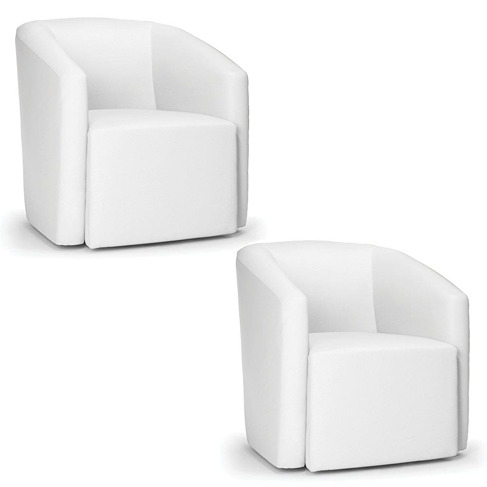 Poltrona Decorativa Orgânica Kit 2 Stella Max Sintético Branco D03 - D`Rossi