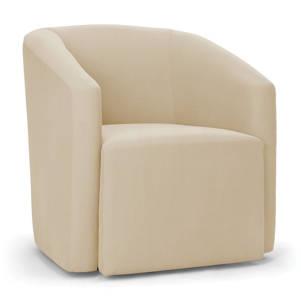 Poltrona Decorativa Orgânica Stella Max Suede Bege D03 - D`Rossi