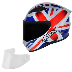 Capacete Masculino Asx City Kingdom Azul Moto + Viseira Fume