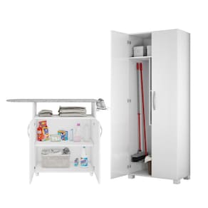 Conjunto para Lavanderia com Armário Multiuso e Tabua de Passar Notável Moveis