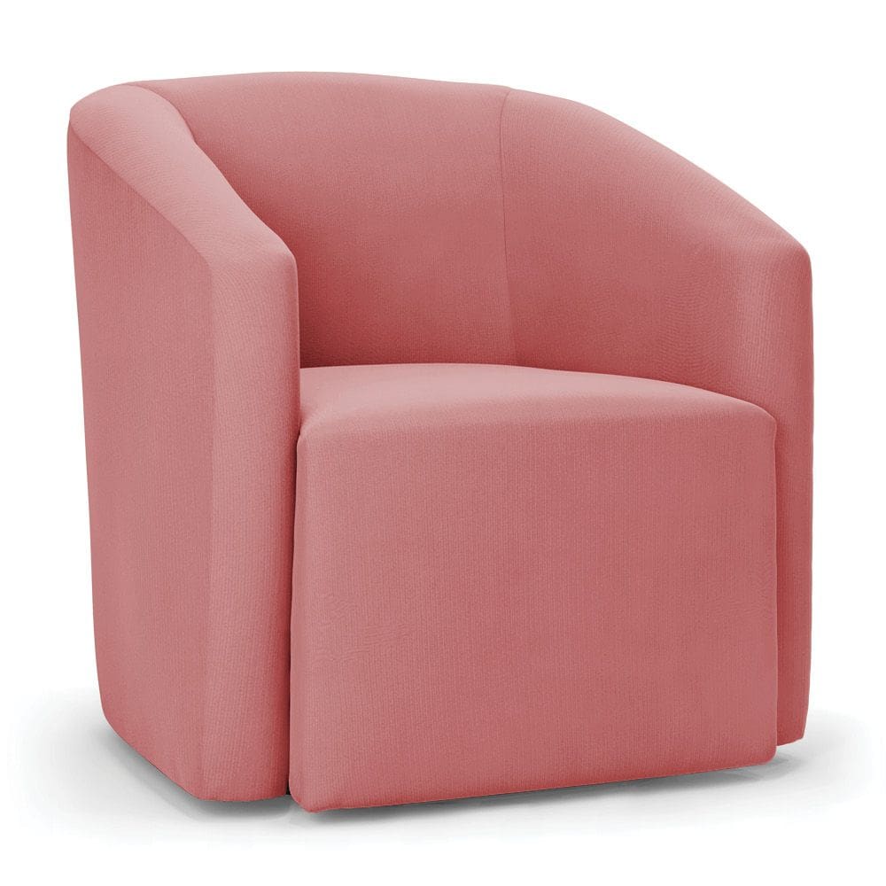 Poltrona Decorativa Orgânica Stella Max Suede Rosê D03 - D`Rossi
