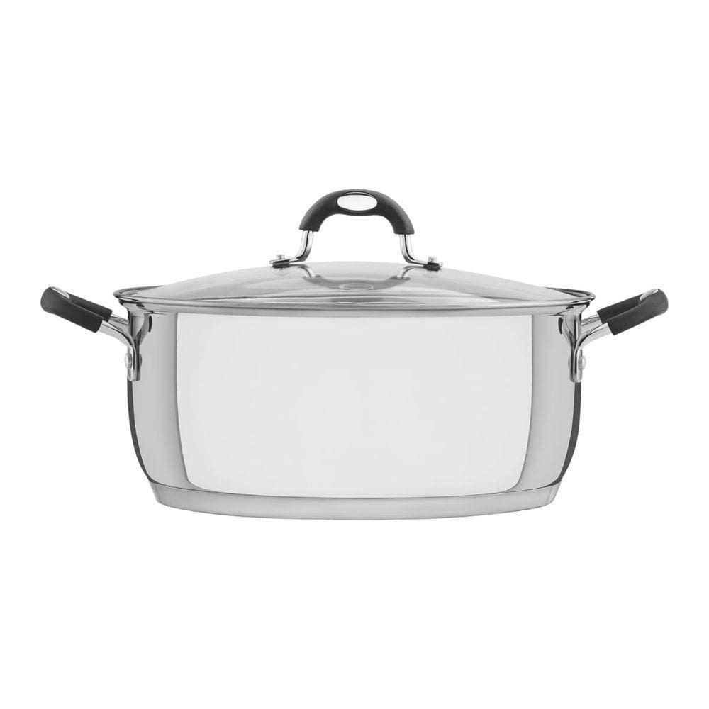 Caçarola Tramontina Astro Rasa Aço Inox Tampa De Vidro 30 Cm 8,5 Litros