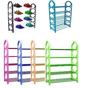 Prateleira Organizador Multiuso Sapateira Ate 10 Pares Grande Estante 5 Prateleiras 20 Sapatos Vertical Cor:verde
