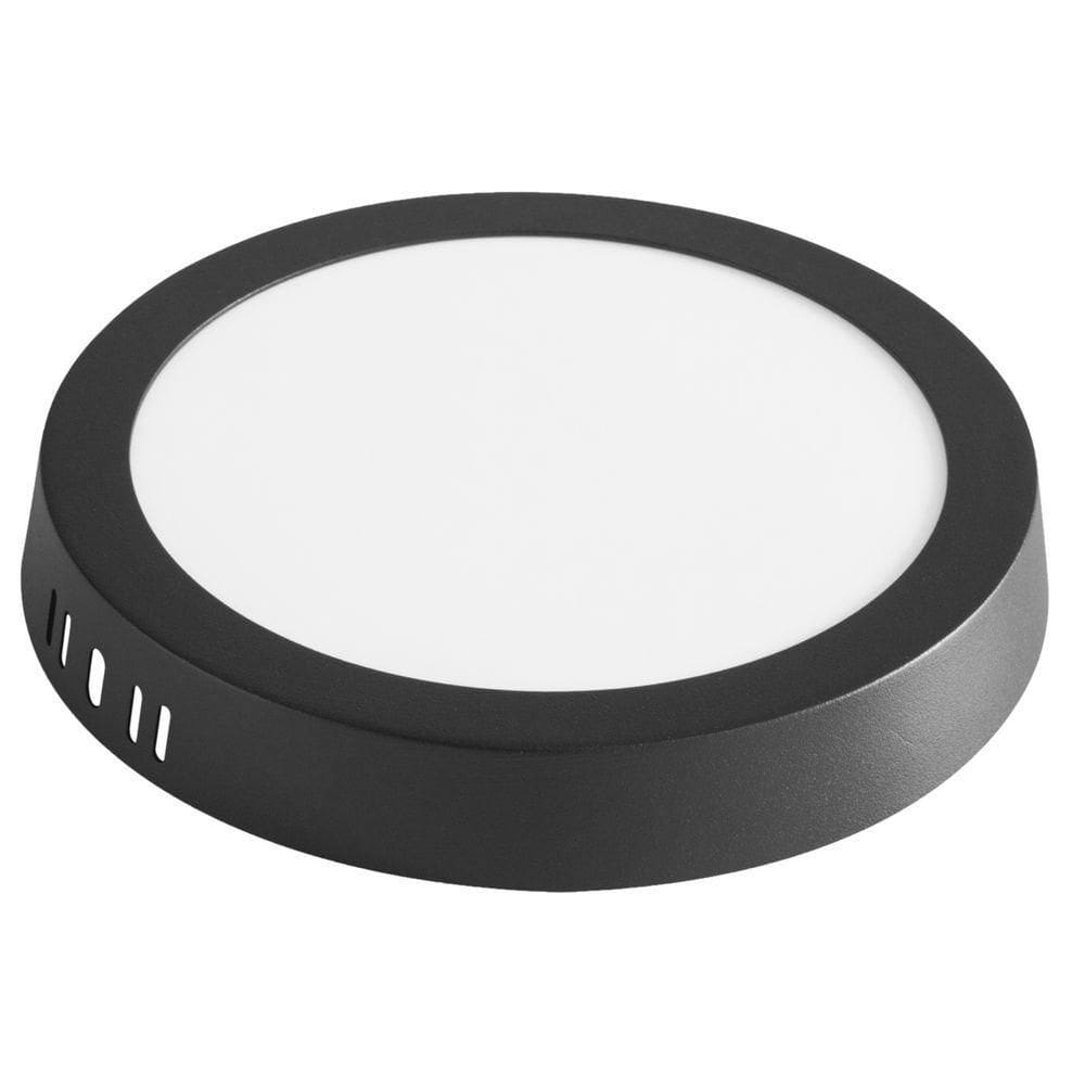 Plafon Led Tramontina Redondo De Sobrepor Preto 12 W 6500 K Luz Branca,