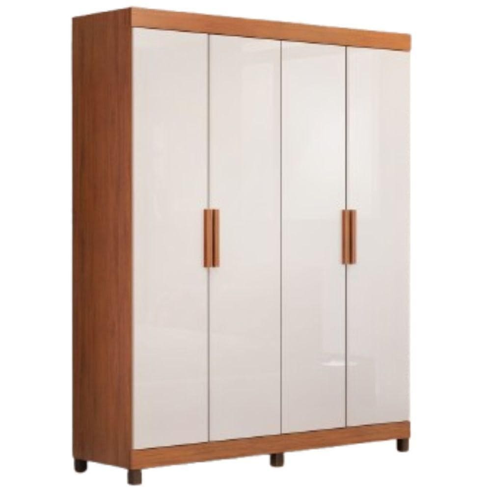 Guarda Roupa Ropeiro Hope 4 Portas 2 Gavetas Freijo Off White - Fabrica 1 Móveis