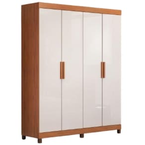 Guarda Roupa Ropeiro Hope 4 Portas 2 Gavetas Freijo Off White - Fabrica 1 Móveis