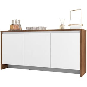 Balcao Buffet 50523 03 Portas 160cm Cedro Branco Dcasa