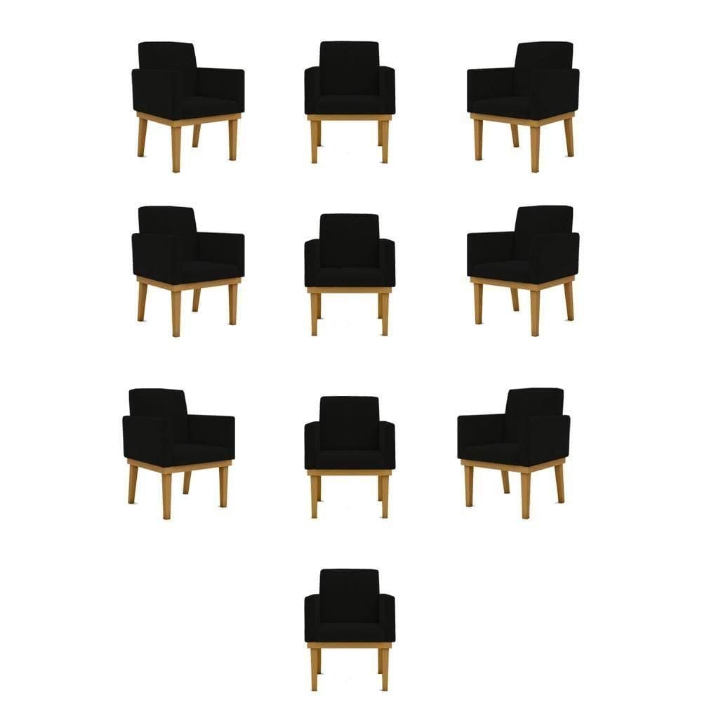 Kit 10 Poltronas Decorativa Balaqui Decor Preto