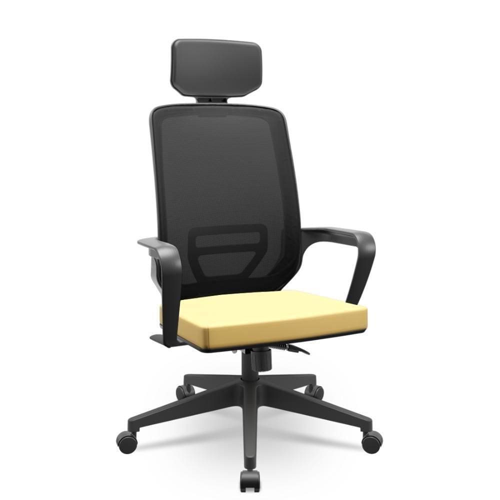 Cadeira Adrix Vinil Amarelo Alegre