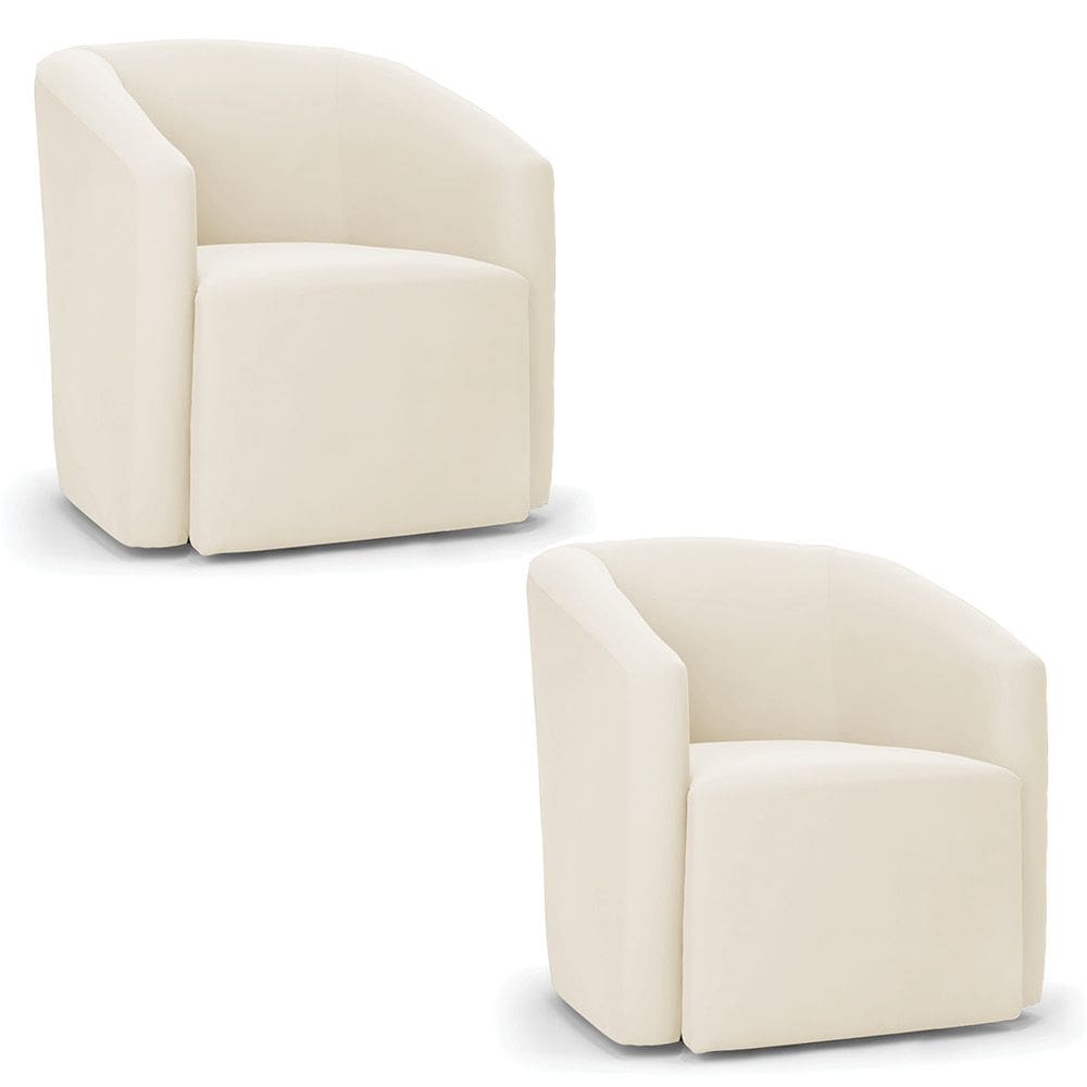 Poltrona Decorativa Orgânica Kit 2 Stella Max Veludo Bege D03 - D`Rossi