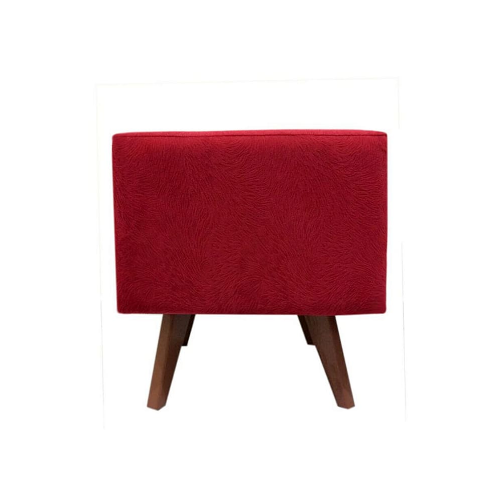 Puff Pé Palito Quadrado Não é Segredo Suede Animale Vermelho 40x45