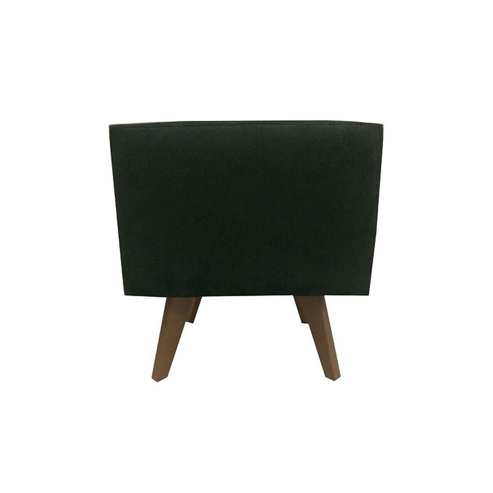 Puff Pé Palito Quadrado Não é Segredo Veludo Preto 40x45