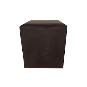 Puff Quadrado Não é Segredo Veludo Marrom Escuro Rodinha 40x45 NSPQ09TV-R